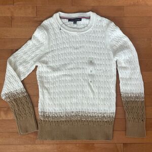 New Tommy Hillfiger Leila Cable Knit Scoop Neck Sweater Womens M Medium